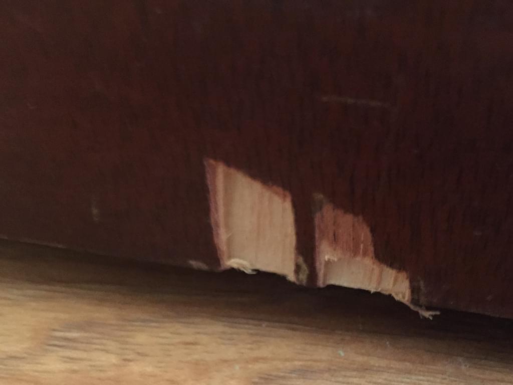 tarnished chest of drawers