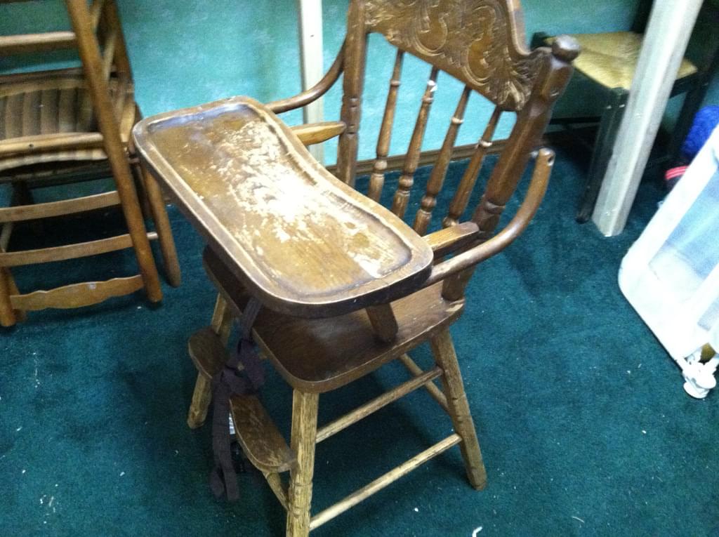 worn down high chair